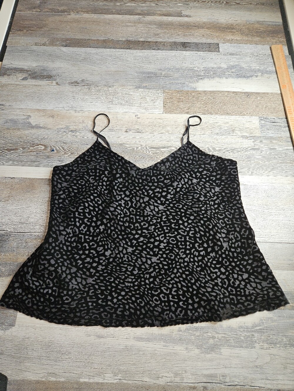 Johnny Was Jade Burned Velvet Large Strappy Tank Top Black